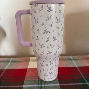 HydroJug White and Purple Floral Mug